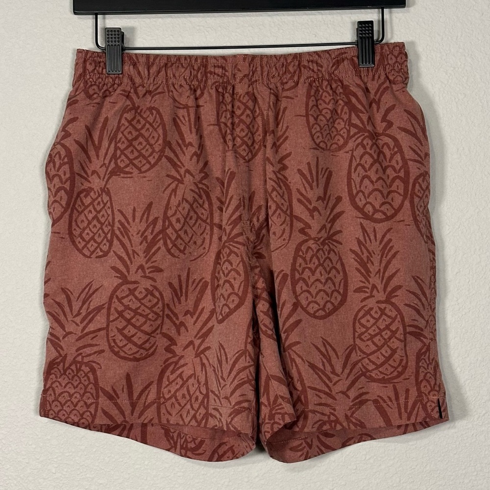 Chubbies The Flints Gym Swim Unlined Hybrid Shorts in Maroon Pineapple - Medium